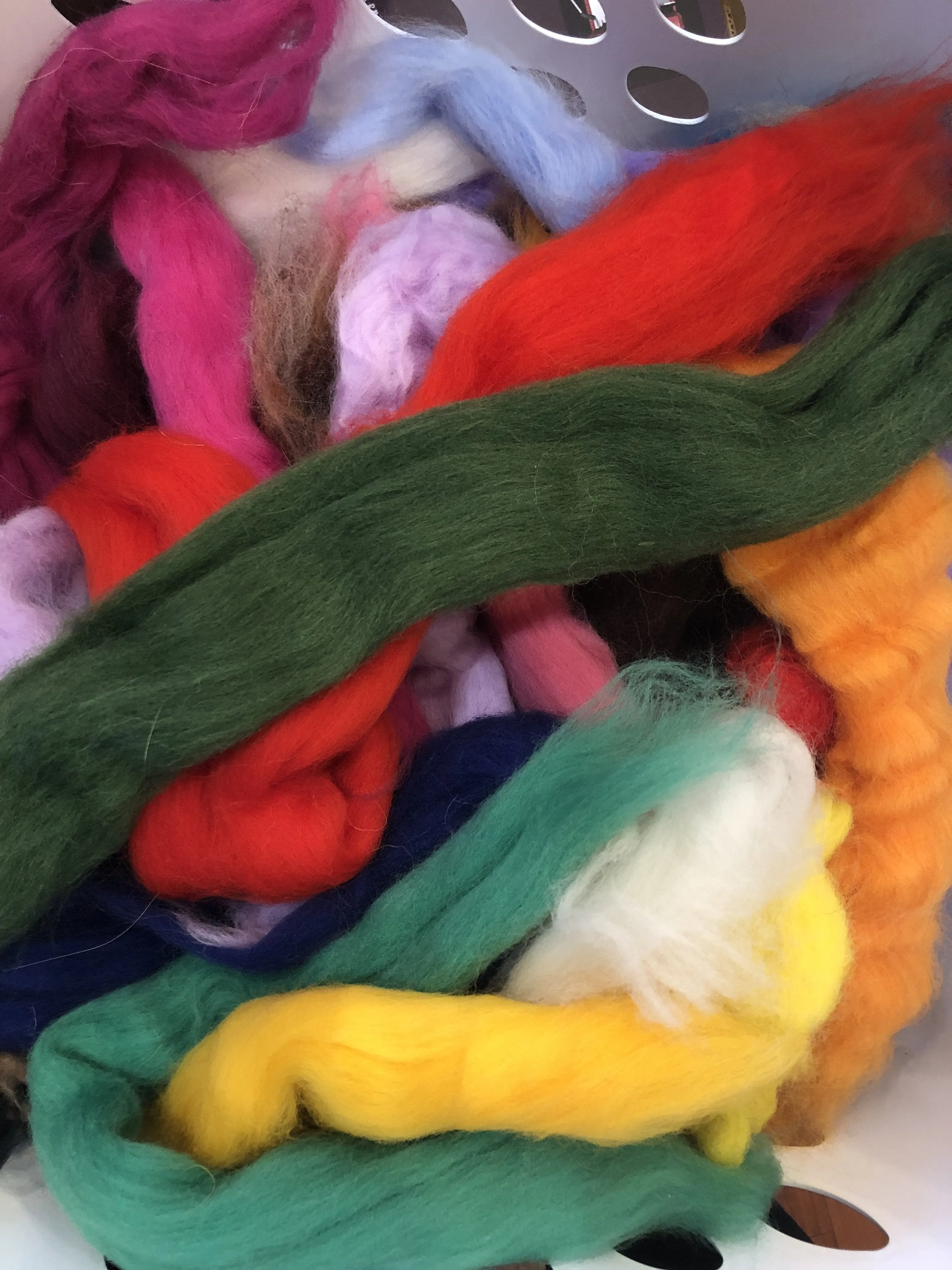 12 oz Spinning Felting Fiber Wool Roving Multi Color Bag