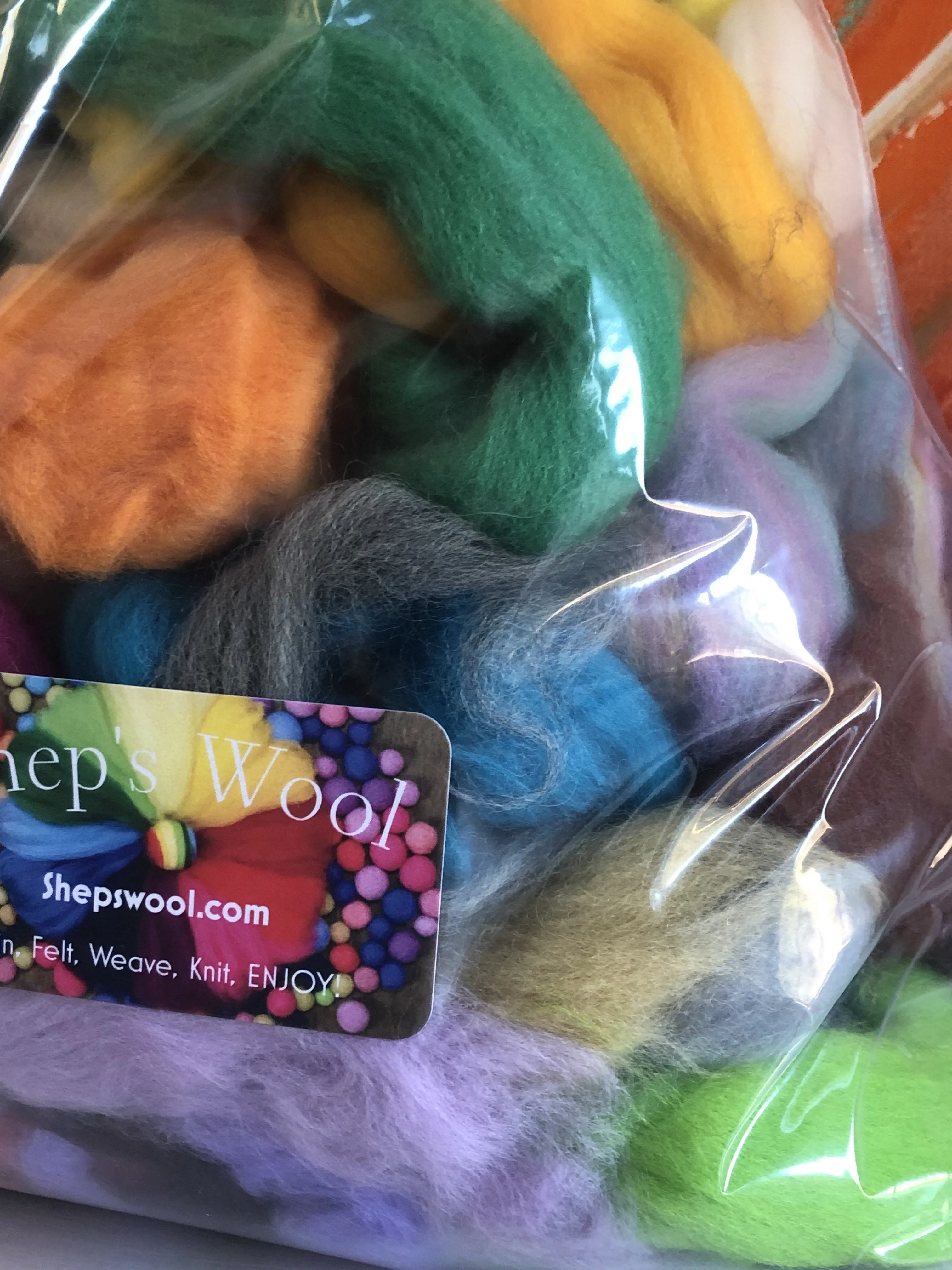 12 oz Spinning Felting Fiber Wool Roving Multi Color Bag