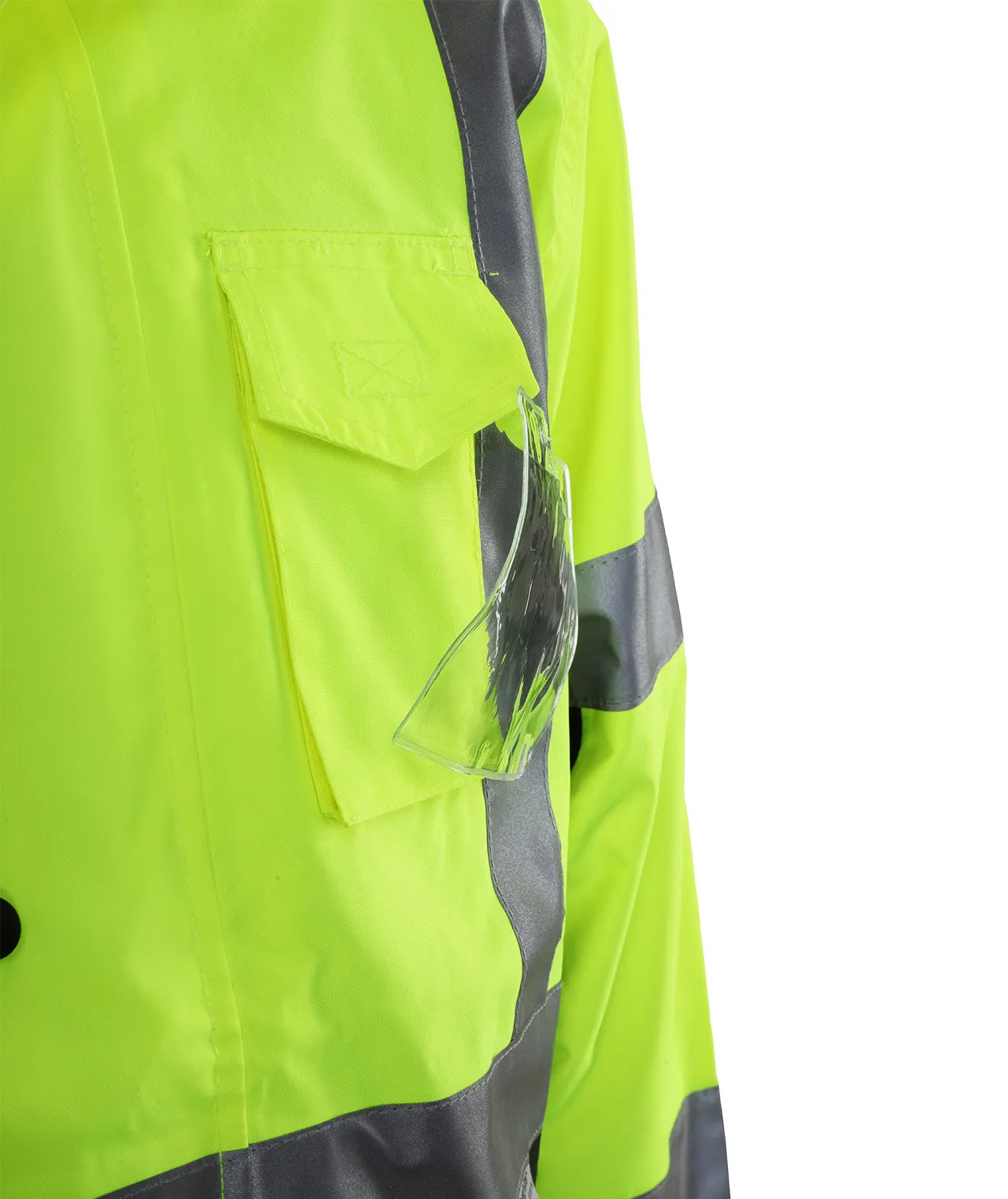 431STLB Safety Jacket: Hi-Vis Parka Coat: Breathable Waterproof Hooded: 2-Tone Lime