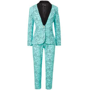 A Rebellious Leggings Suit Set - Mint Green Pattern