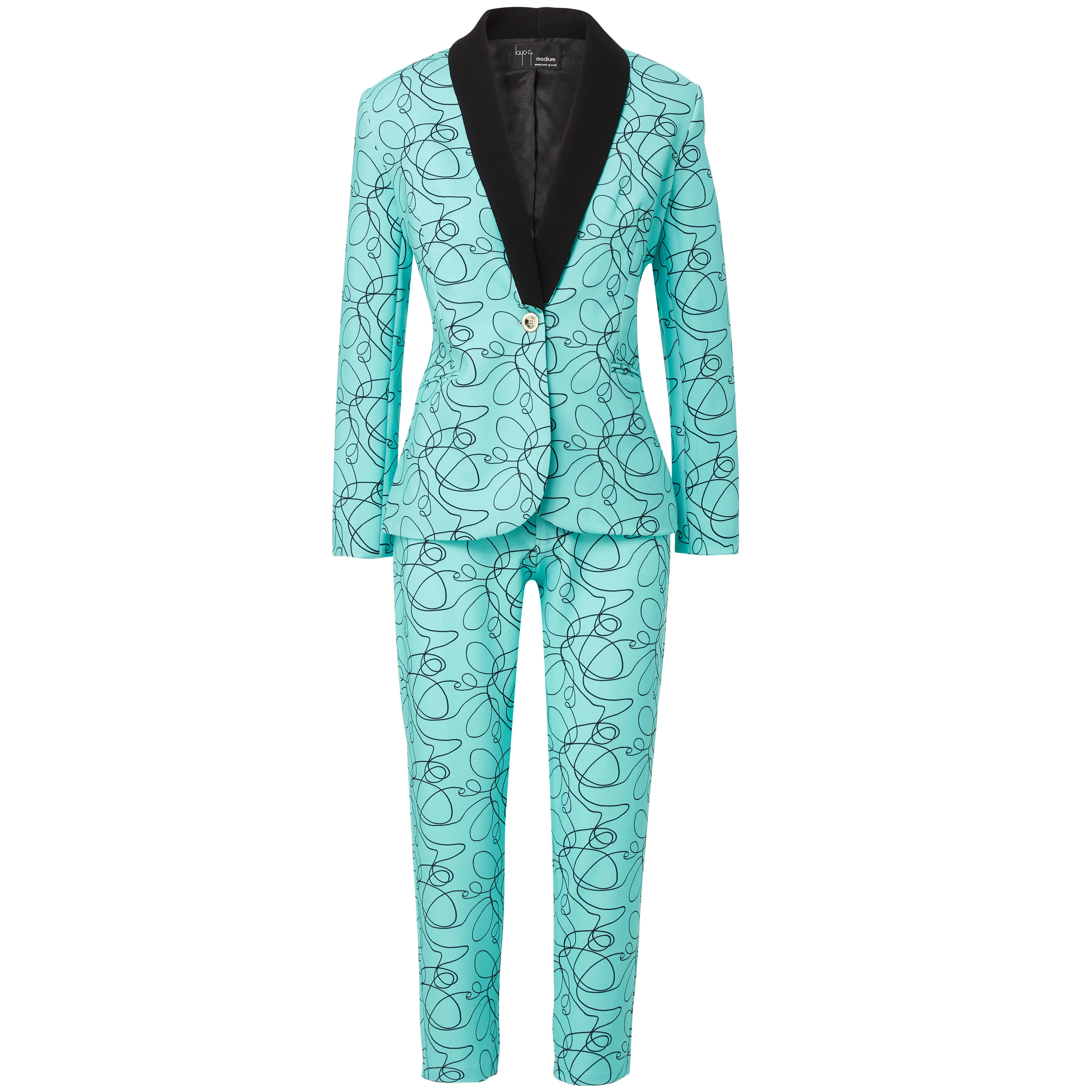 A Rebellious Leggings Suit Set - Mint Green Pattern