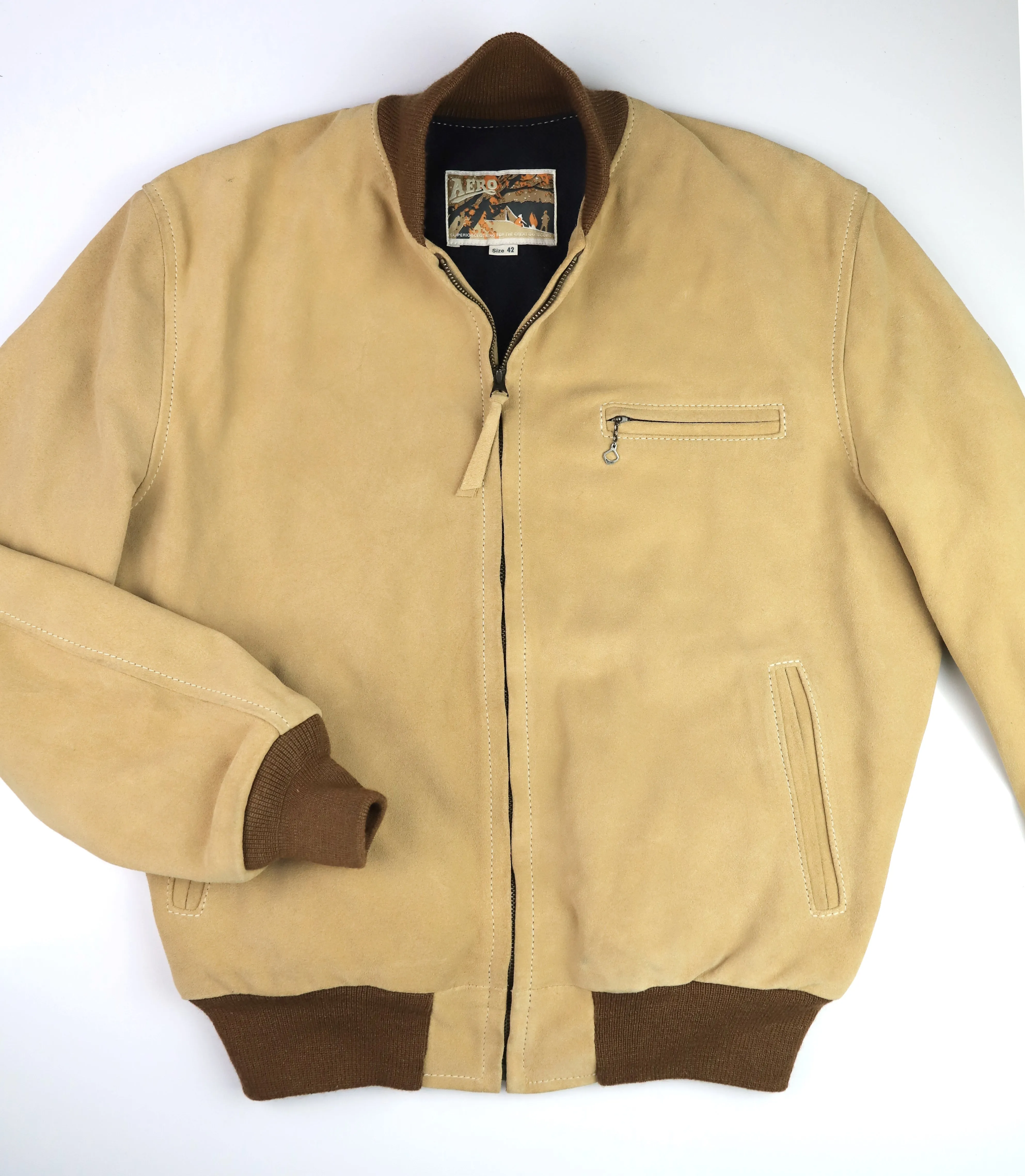 Aero College Jacket, size 42, Golden Suede, Gently Worn