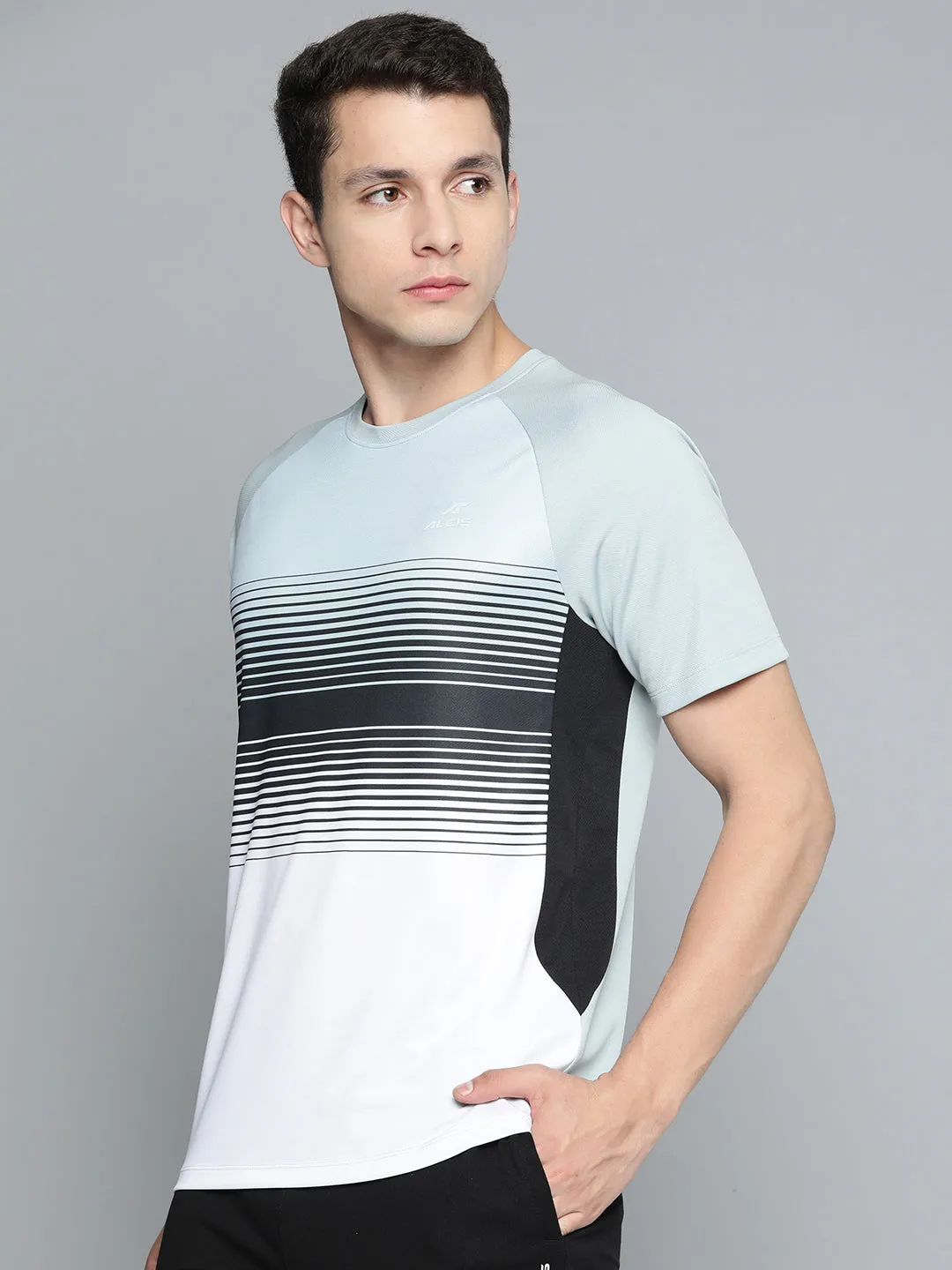 Alcis Men Striped Dry Tech Slim Fit T-shirt