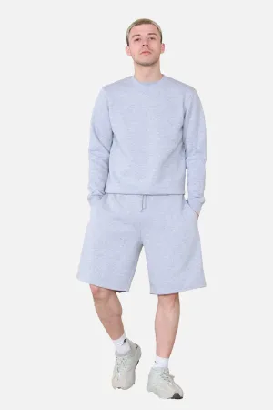 Basic Crew Neck Sweatshirt- Grey Marl  For Men