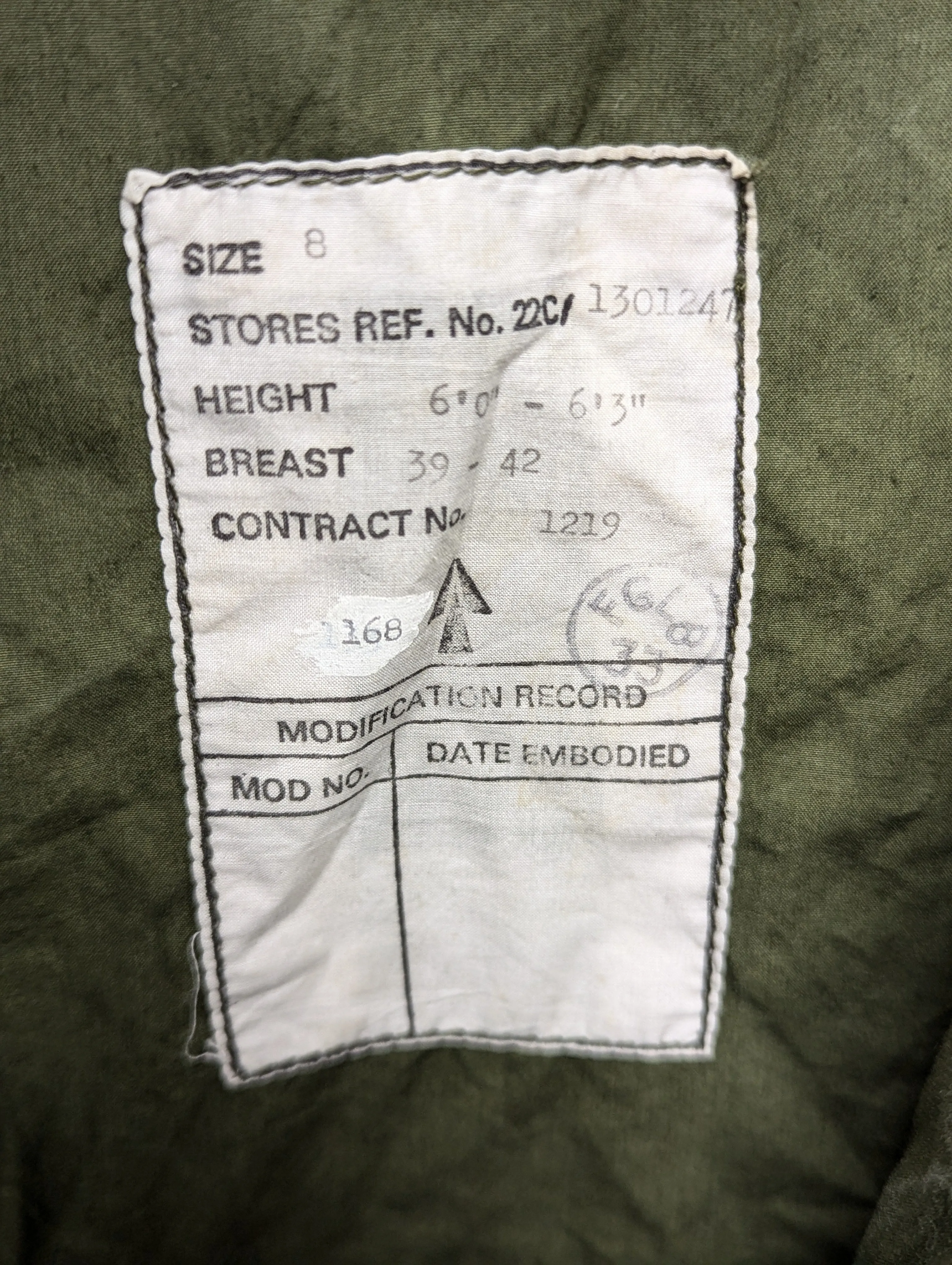 British Army 1951 Pattern Green Ventile Parka Jacket Coat