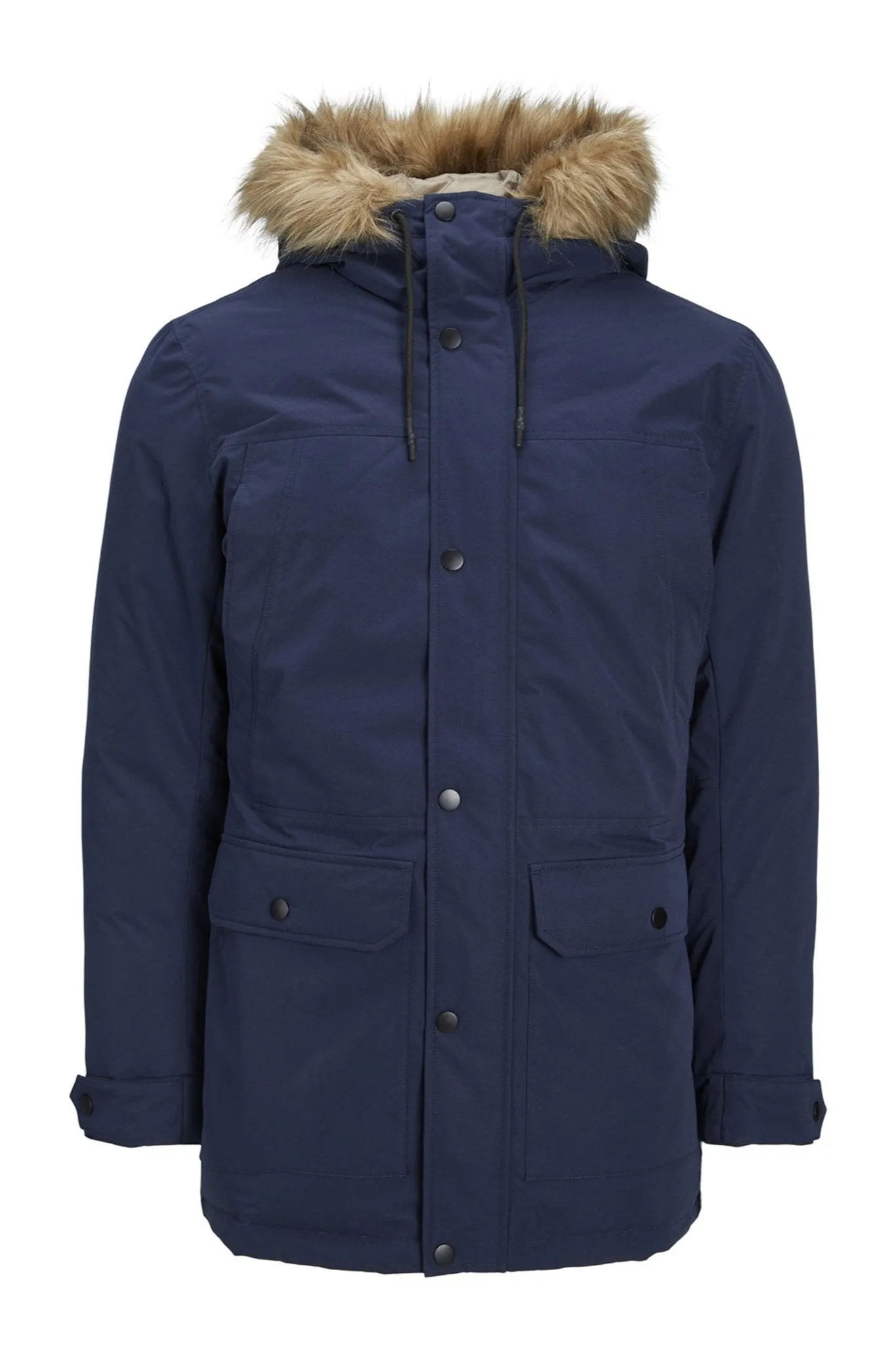 Classic Long Parka Jacket - Navy