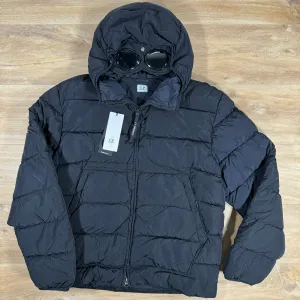 C.P. Company Chrome-R Goggle Down Jacket in Navy