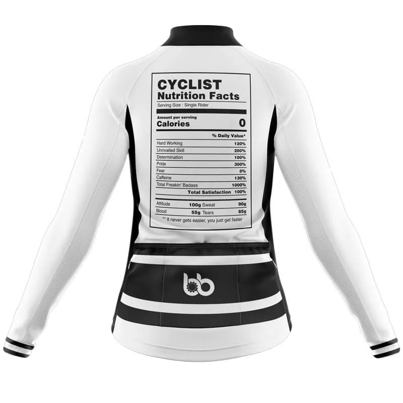 Cycling Nutrition Fact Thermal Club Jersey (White)