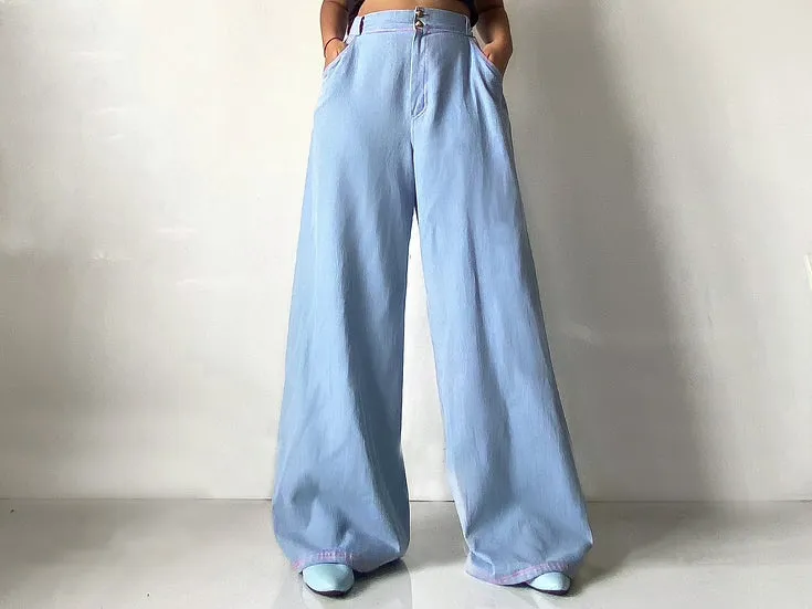 Denim Wide Leg Trousers