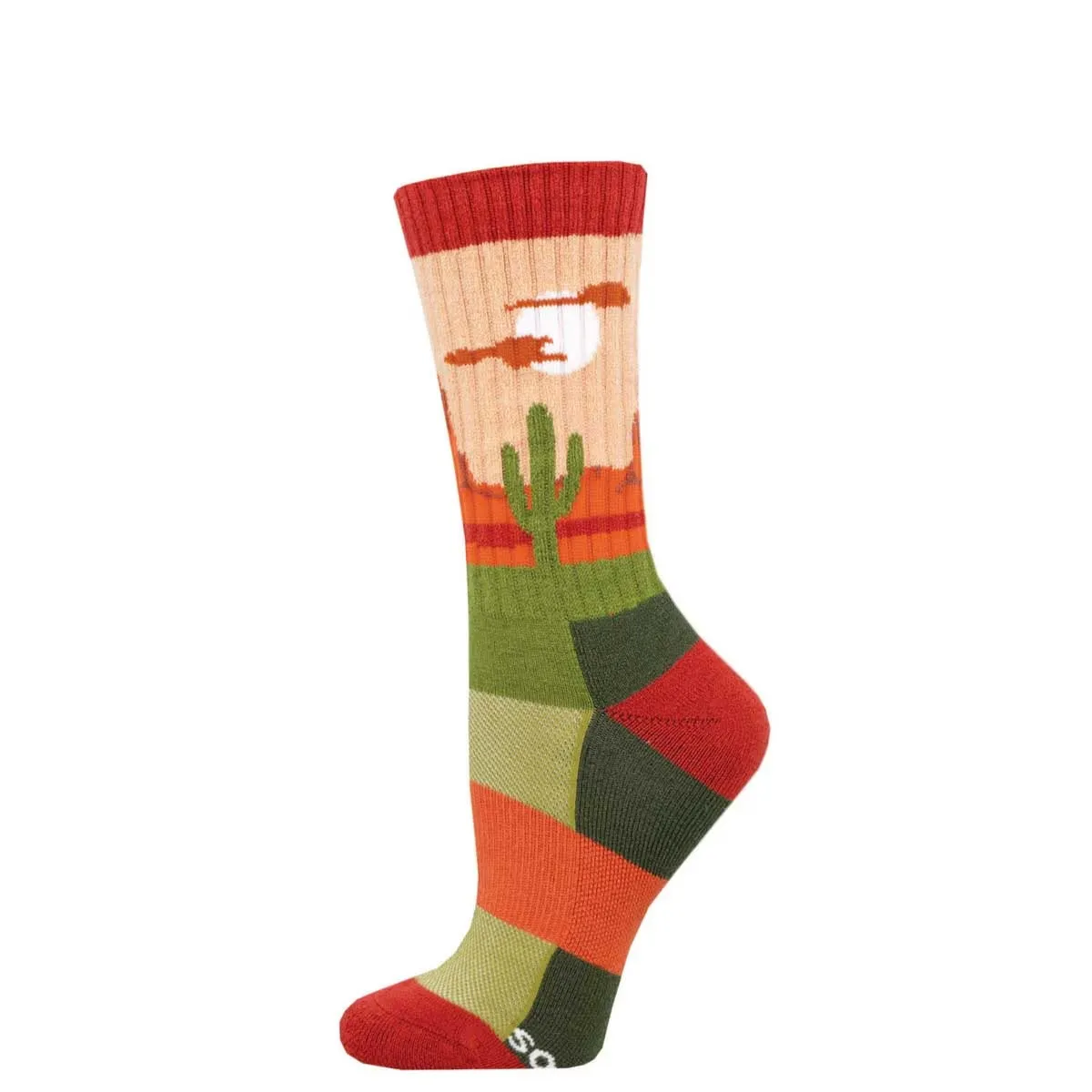 Desert Plains (Peach) Merino Wool Unisex S/M Crew Sock