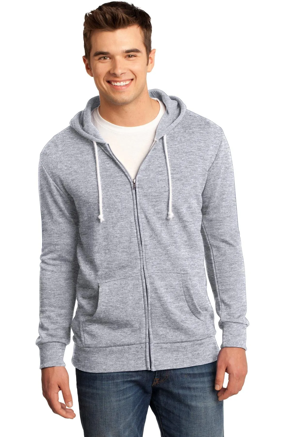 DISCONTINUED  District ®  - Young Mens Core Fleece Full-Zip Hoodie DT190