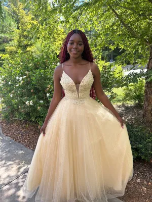 ENVIOUS Couture 1705 Golden Light Yellow Tulle Ballgown