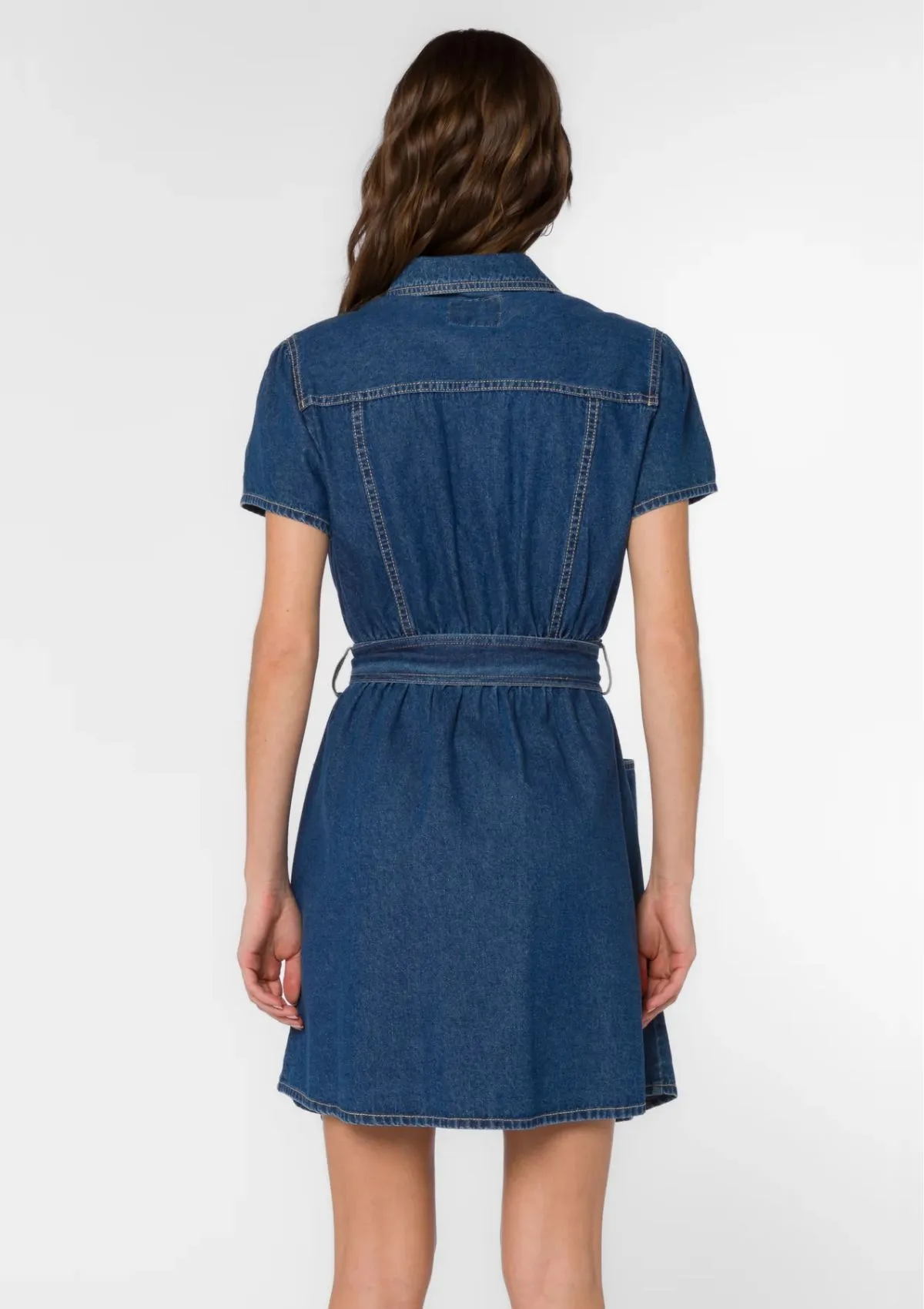 Fonda Cap Sleeve Mini-Dress - Vintage Blue