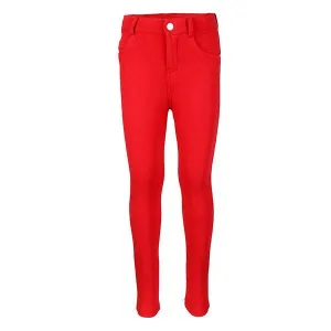 GIRLS BASIC FLEECE TROUSERS - RED