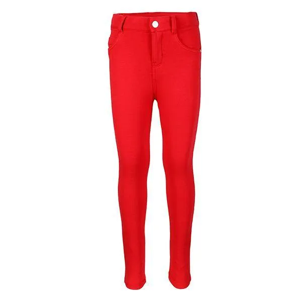 GIRLS BASIC FLEECE TROUSERS - RED