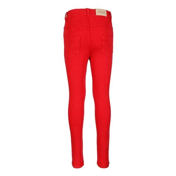 GIRLS BASIC FLEECE TROUSERS - RED