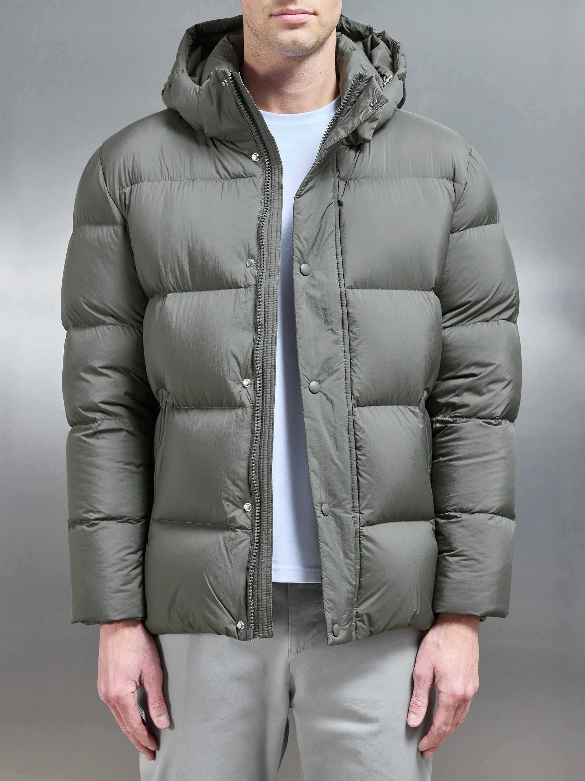 Goose Down Short Length Jacket in Olive