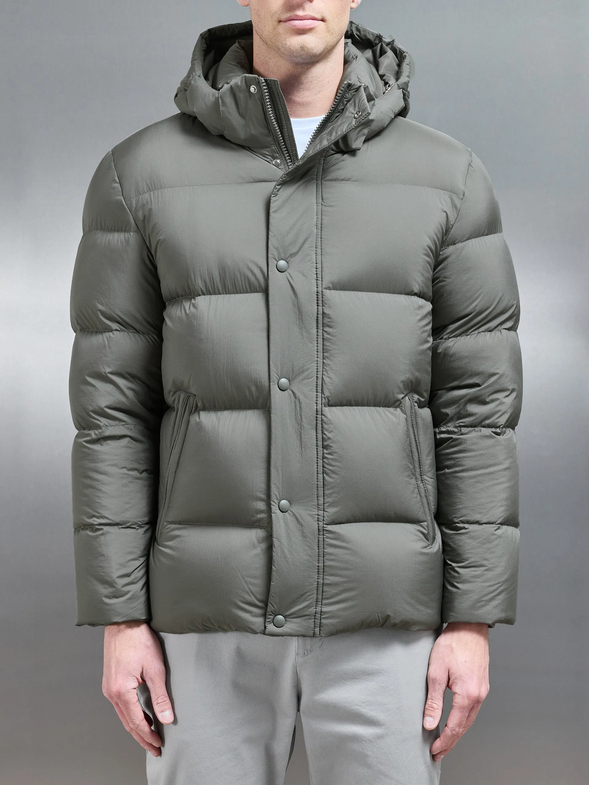 Goose Down Short Length Jacket in Olive