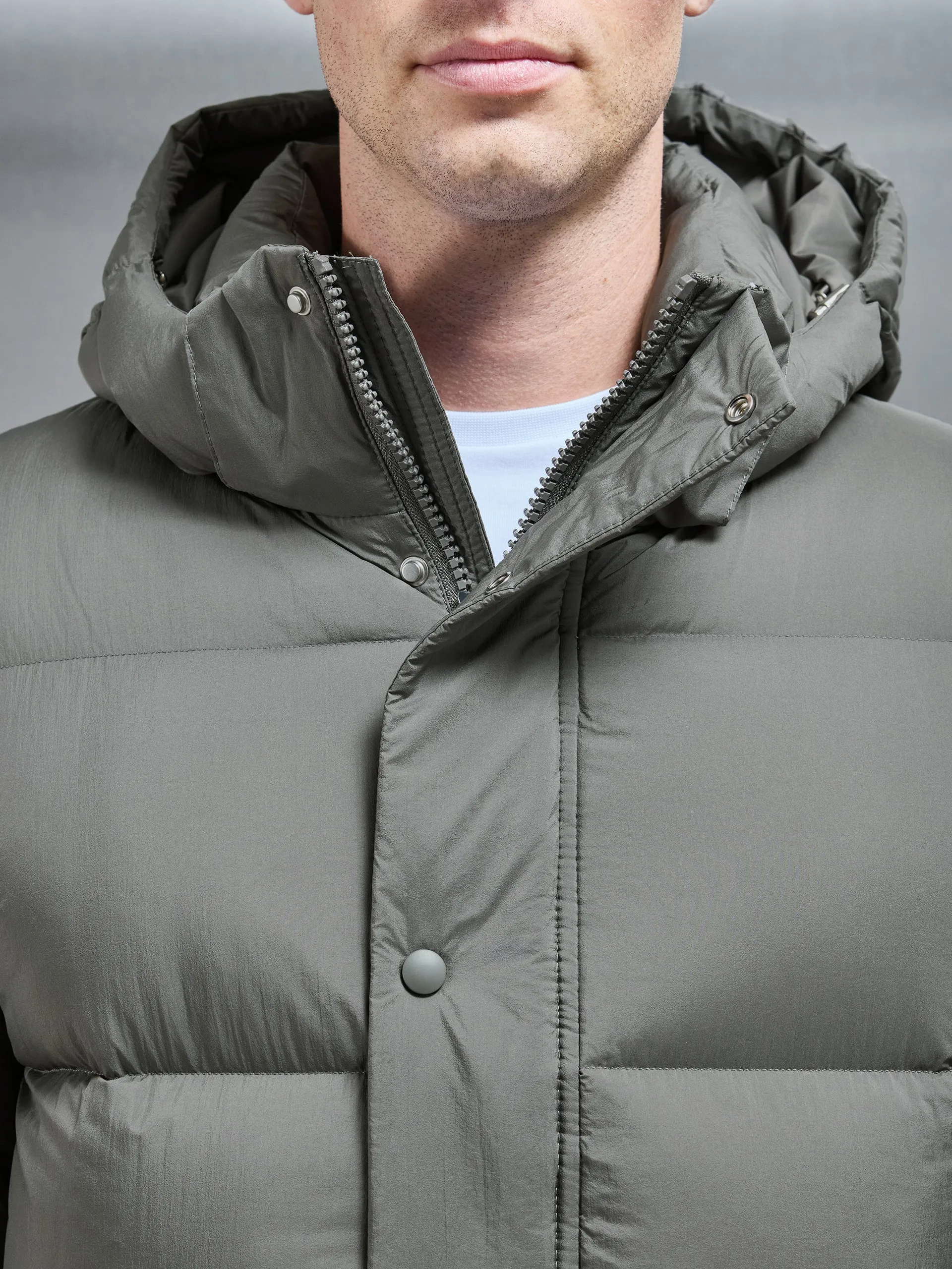 Goose Down Short Length Jacket in Olive