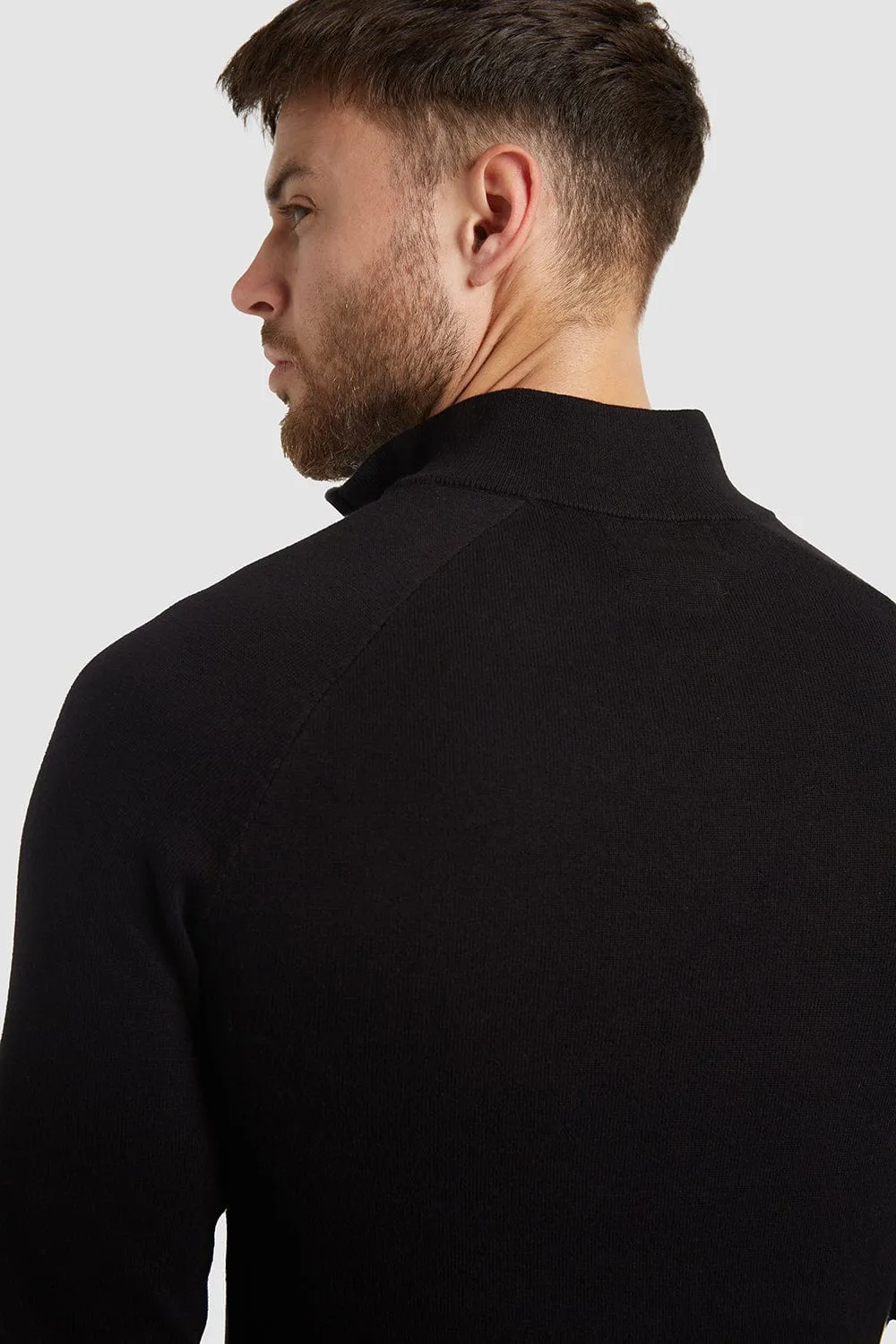 Half Zip Neck in Black