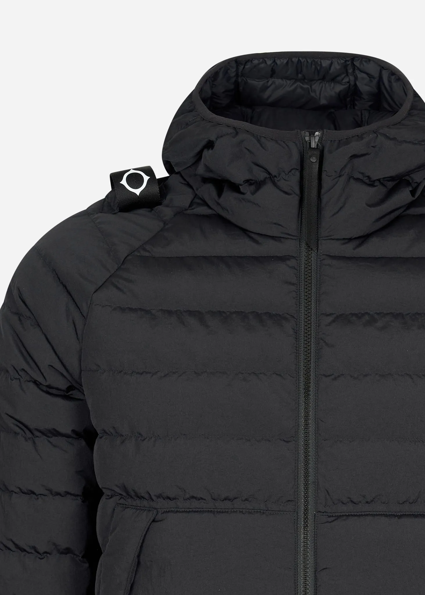 Hooded down jacket - jet black