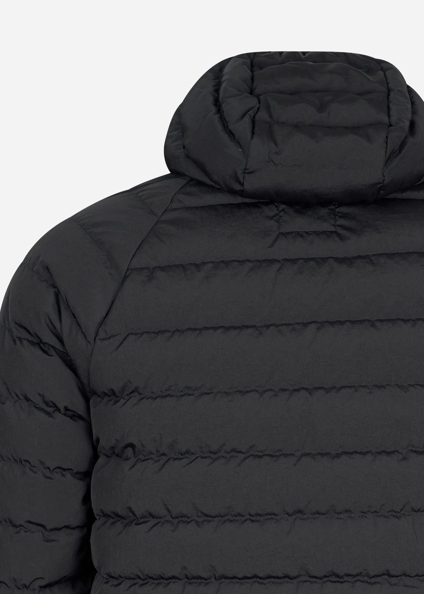 Hooded down jacket - jet black