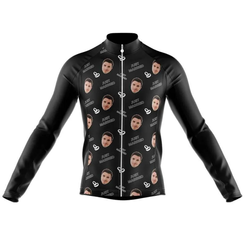 Just Married Custom Face Thermal Club Jersey (black)