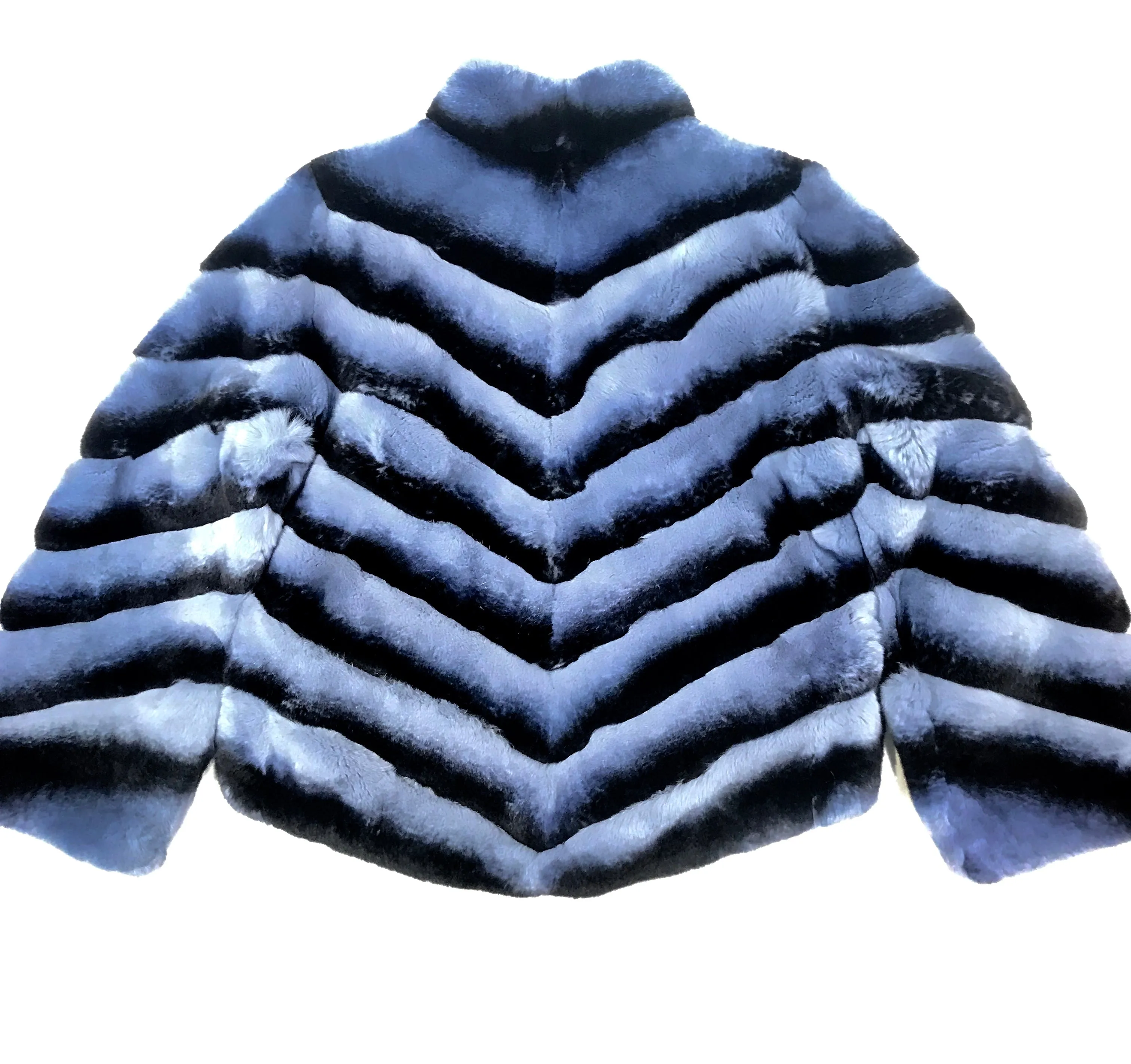 Kashani Ladies Blue Rex Chinchilla Fur Coat