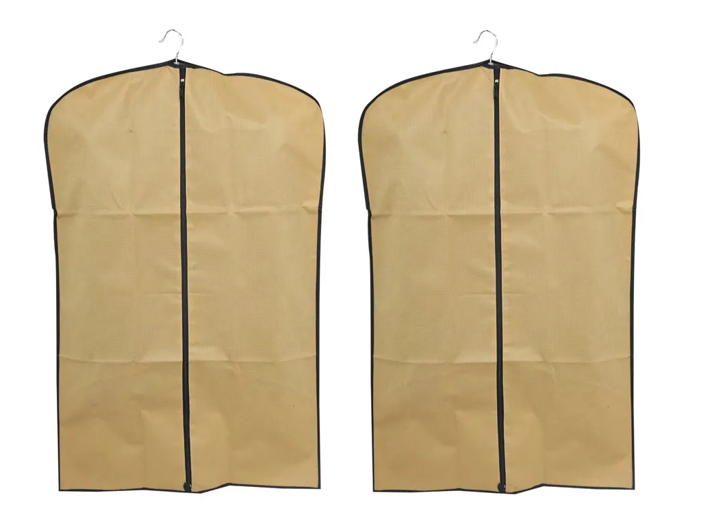 Kuber Industries 2 Piece Non Woven Blazer Cover, Cream