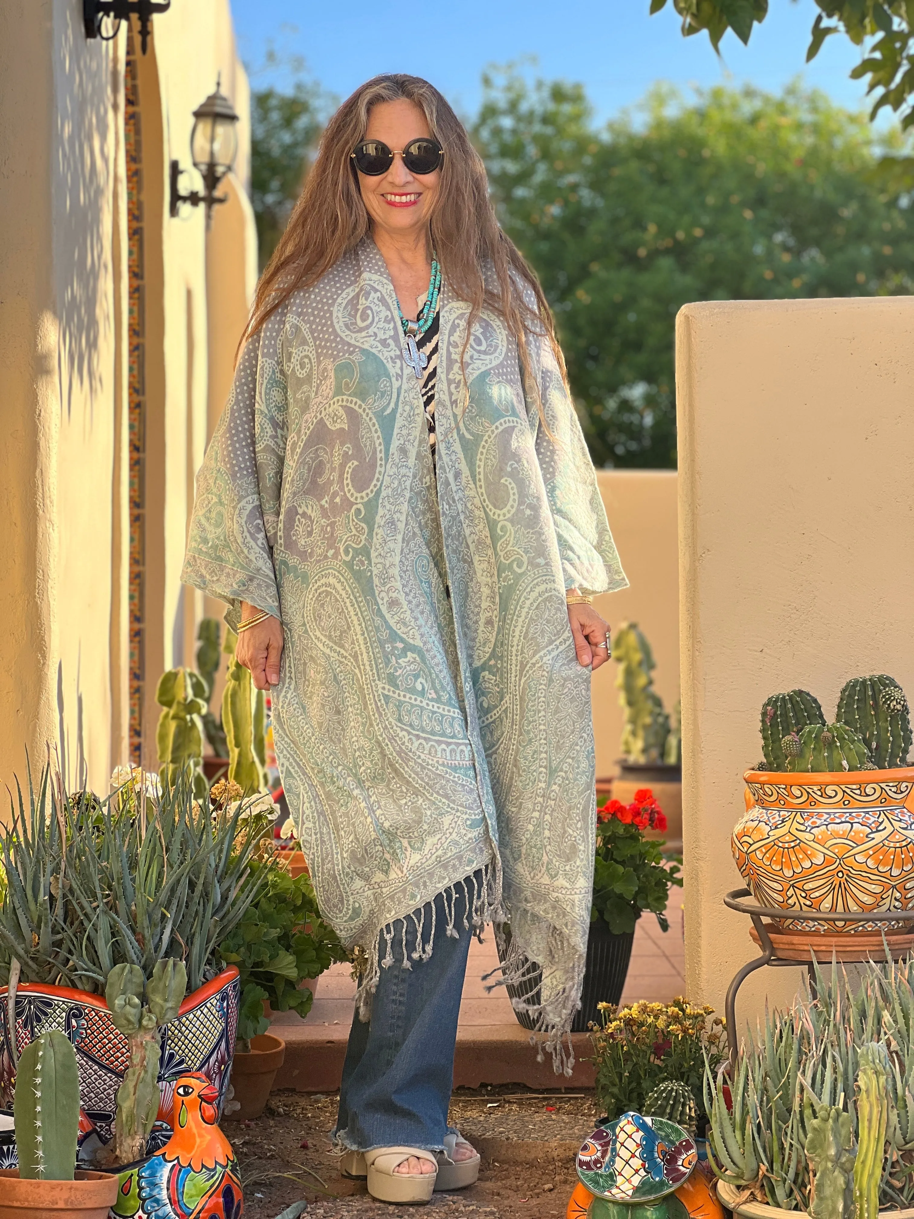 Mandawa Blue Kimono Coat ONE OF A KIND