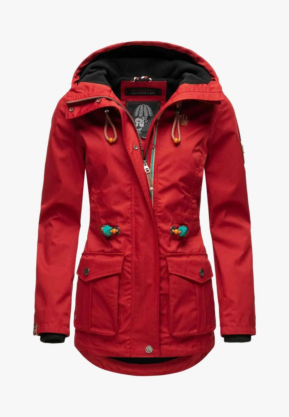 Marikoo parka with hood, red