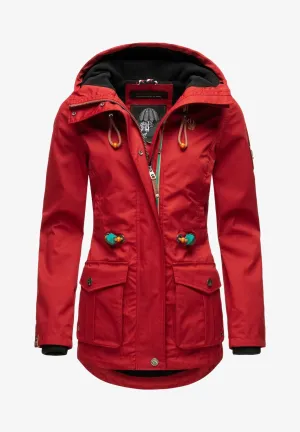 Marikoo parka with hood, red