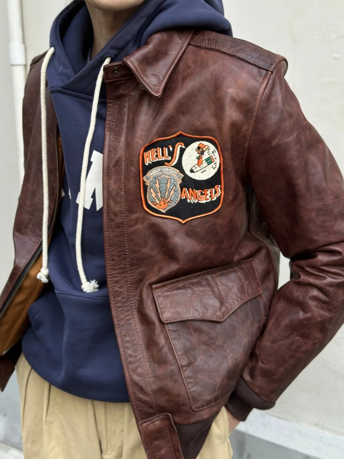 Men's Printed Type A2 Flying Leather Jacket