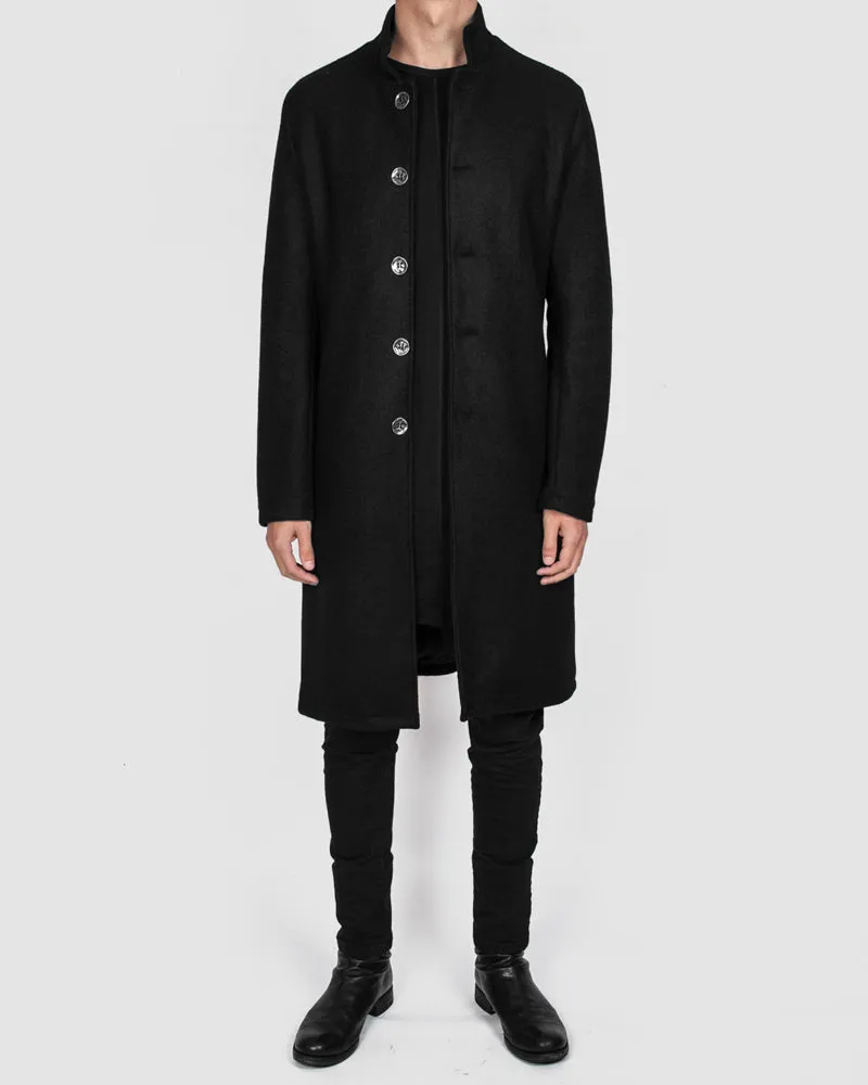 Metal button wool coat