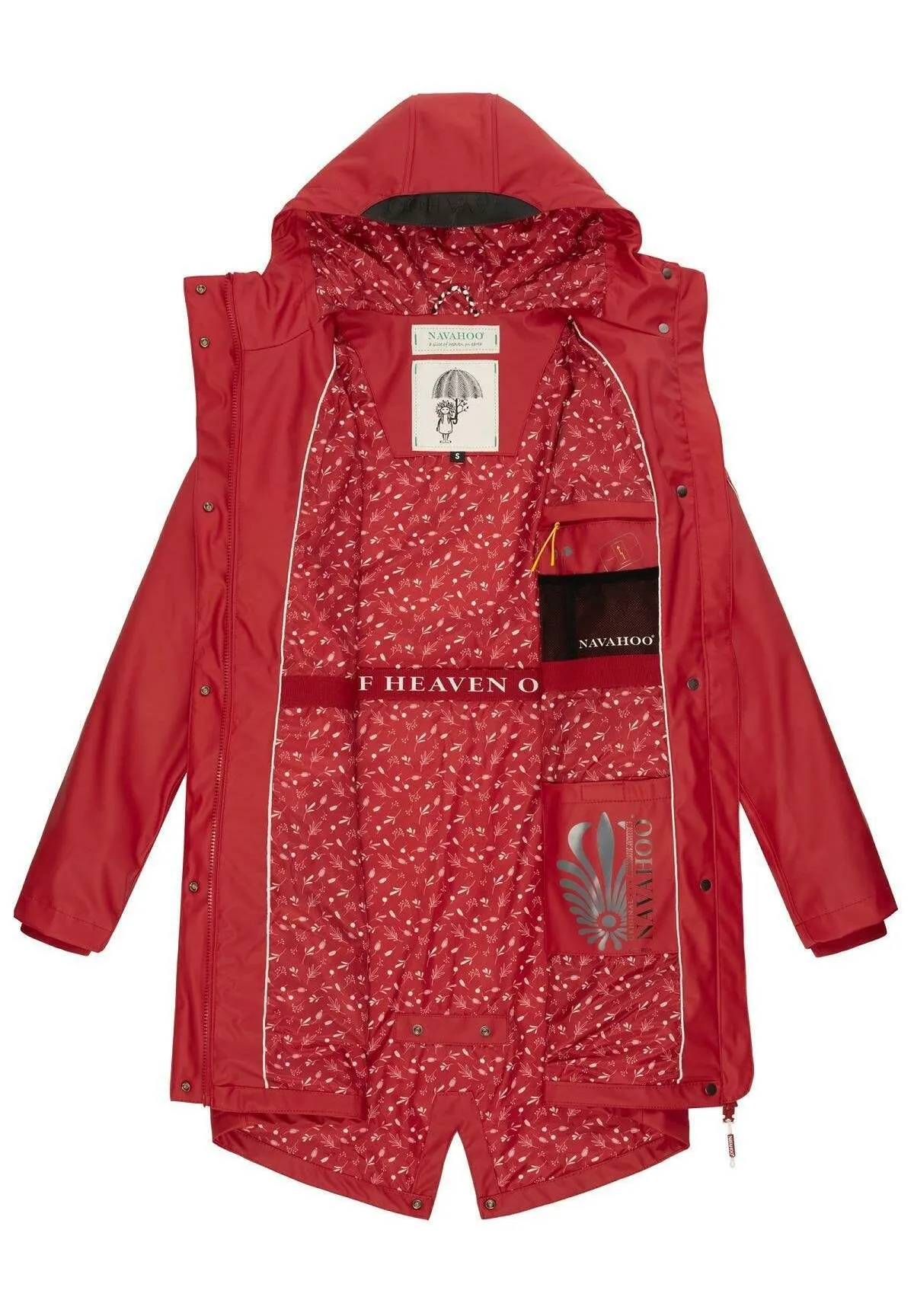 Navahoo parka with hood, red