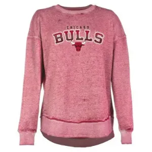 NBA Chicago Bulls Women's Ombre Arch Print Burnout Crew Neck Fleece Sweatshirt