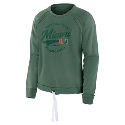 NCAA Licensed Miami Hurricanes Women's Crew Neck Sweatshirt, S