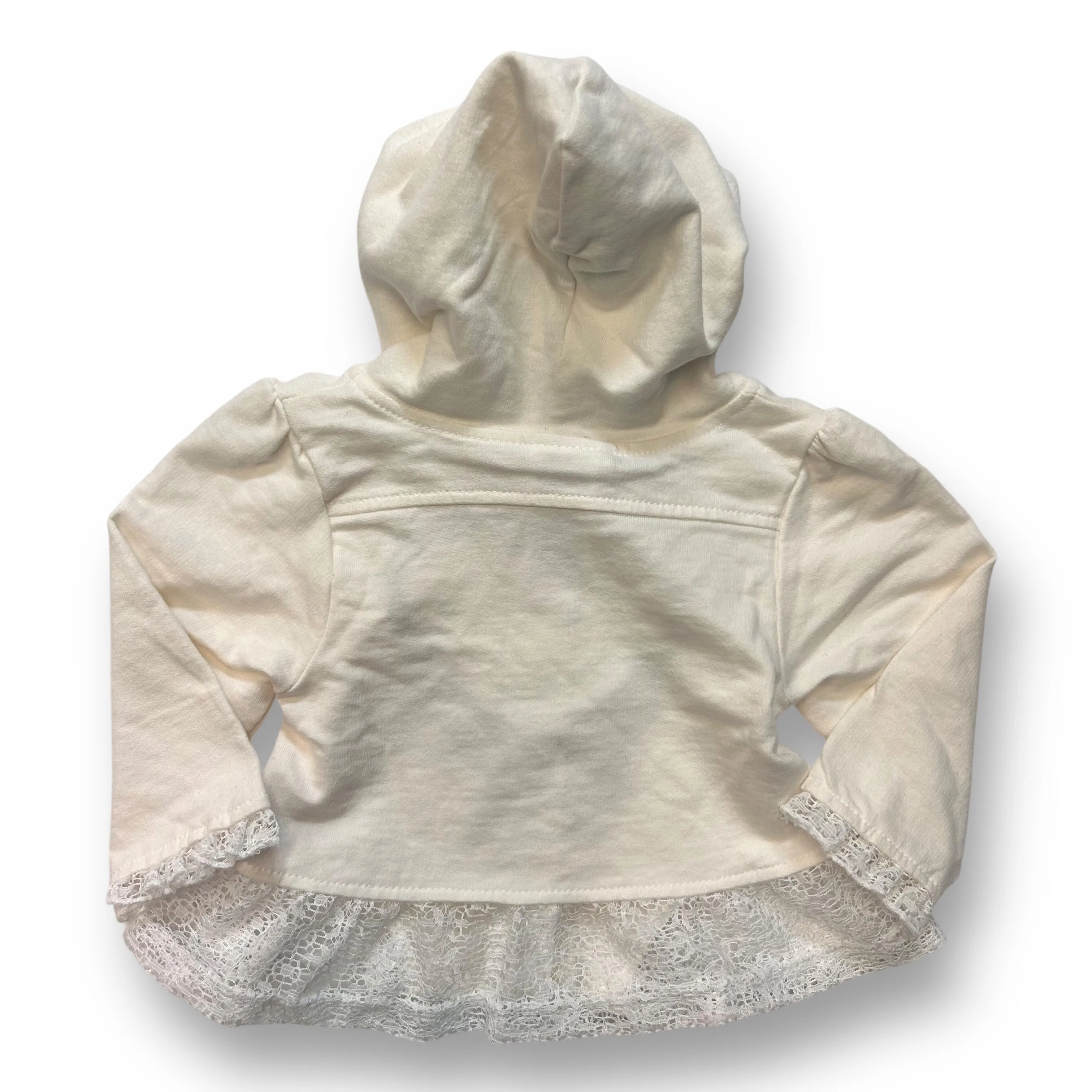 NEW! Girls Duck Duck Goose Size 6-9 Months Off-White Lace Zippered Sweatshirt