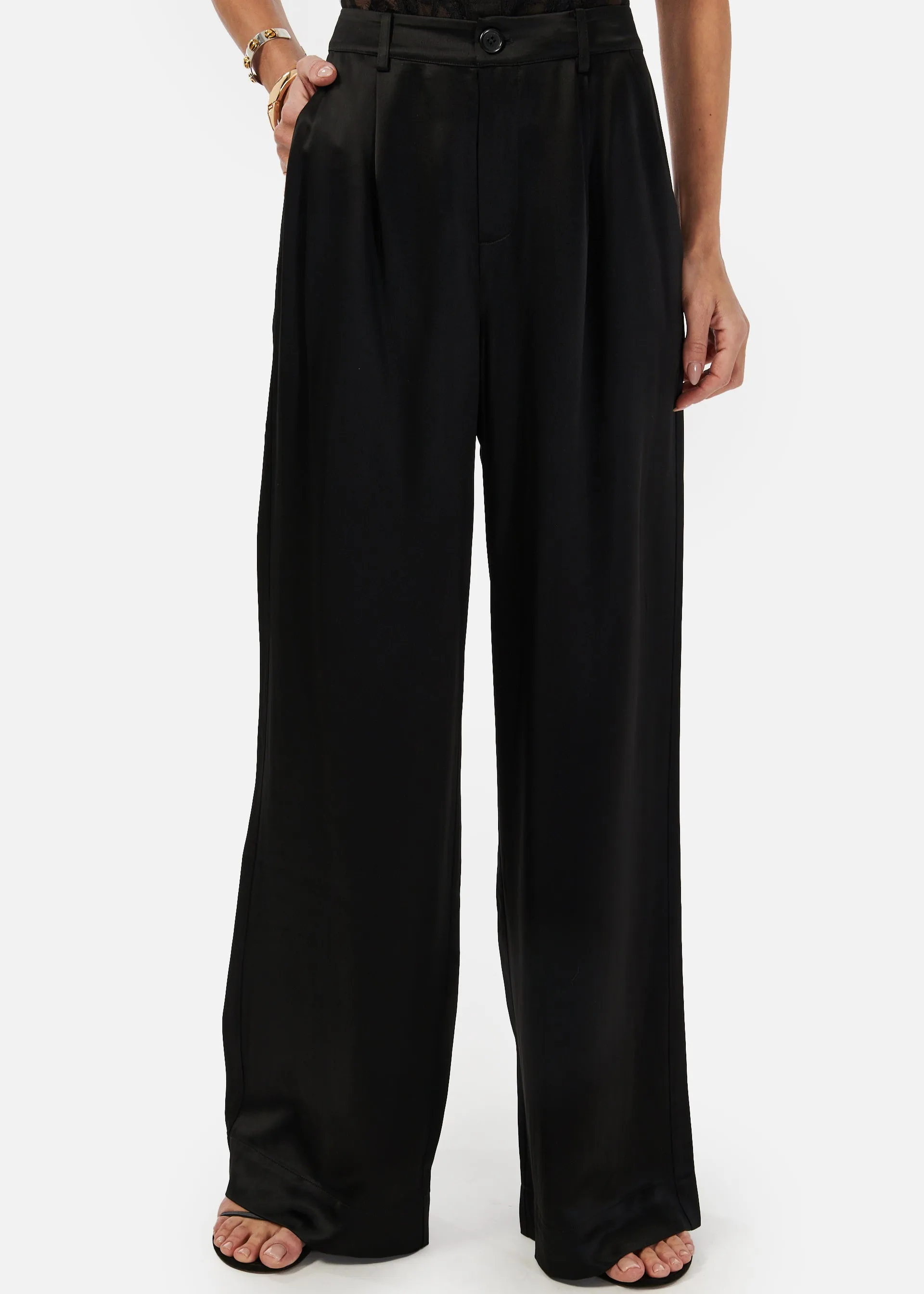 Noura Wide Leg Pant Black