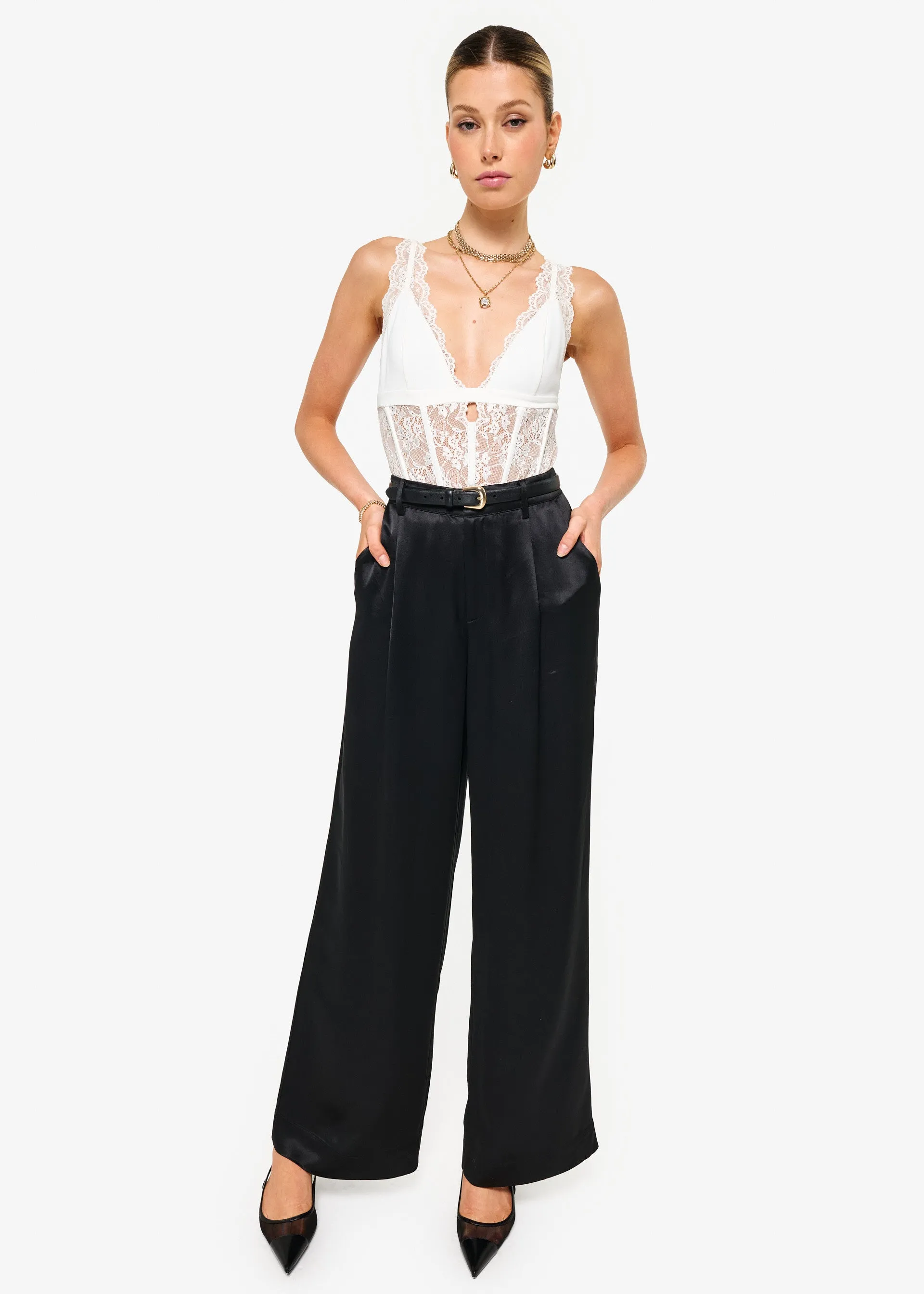 Noura Wide Leg Pant Black