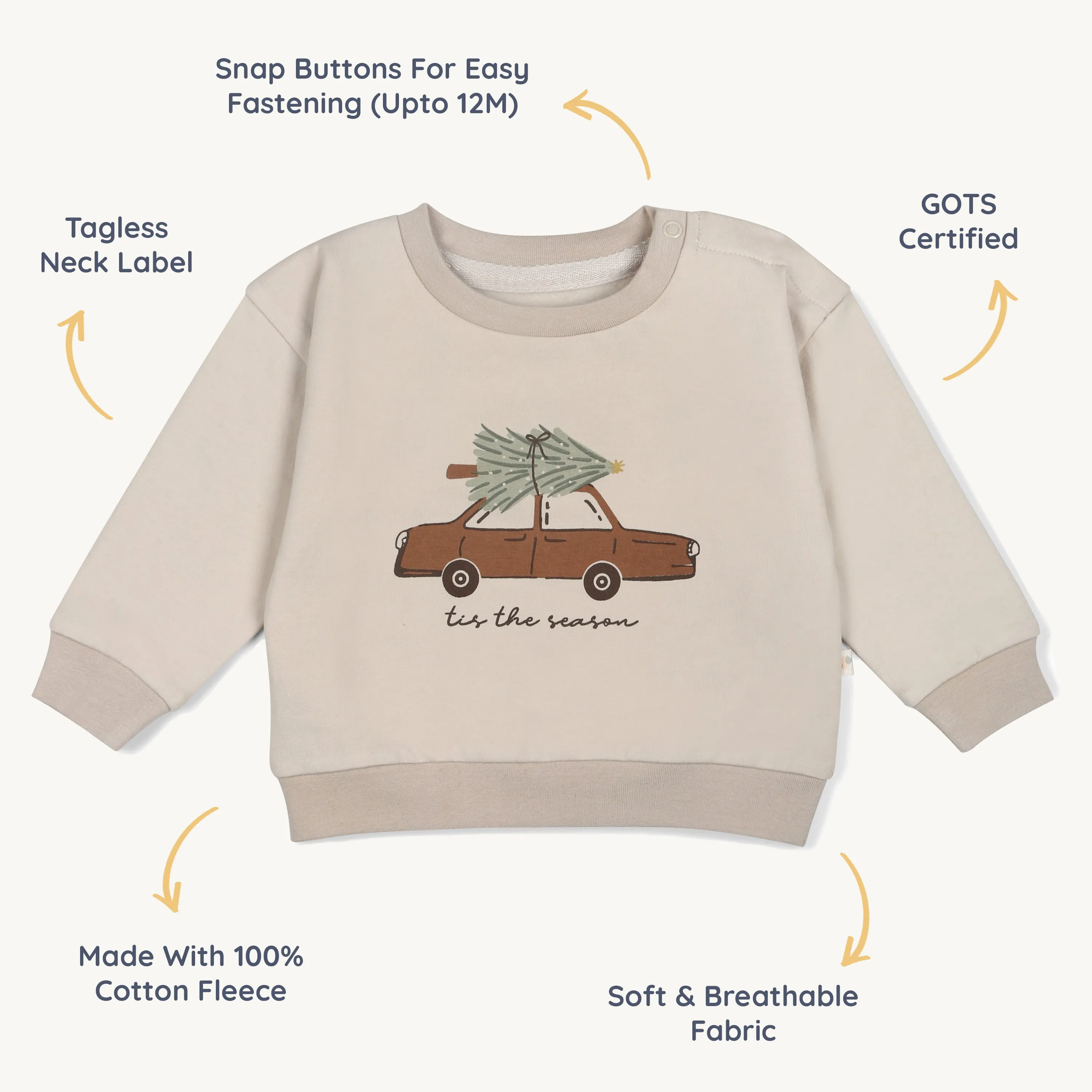 Organic Fleece Sweatshirt - Tis The Season