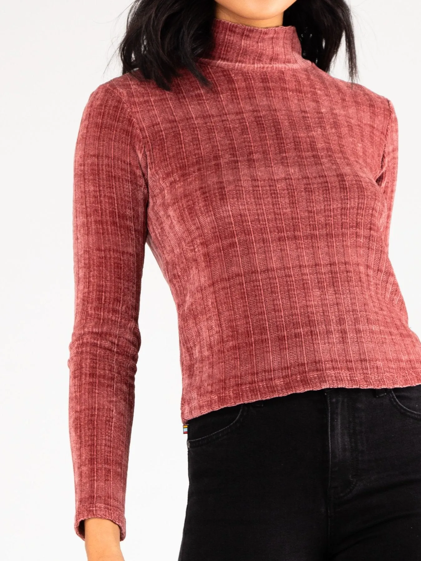 Renewal High Neck Top - Ruby Wine