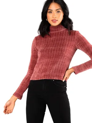 Renewal High Neck Top - Ruby Wine