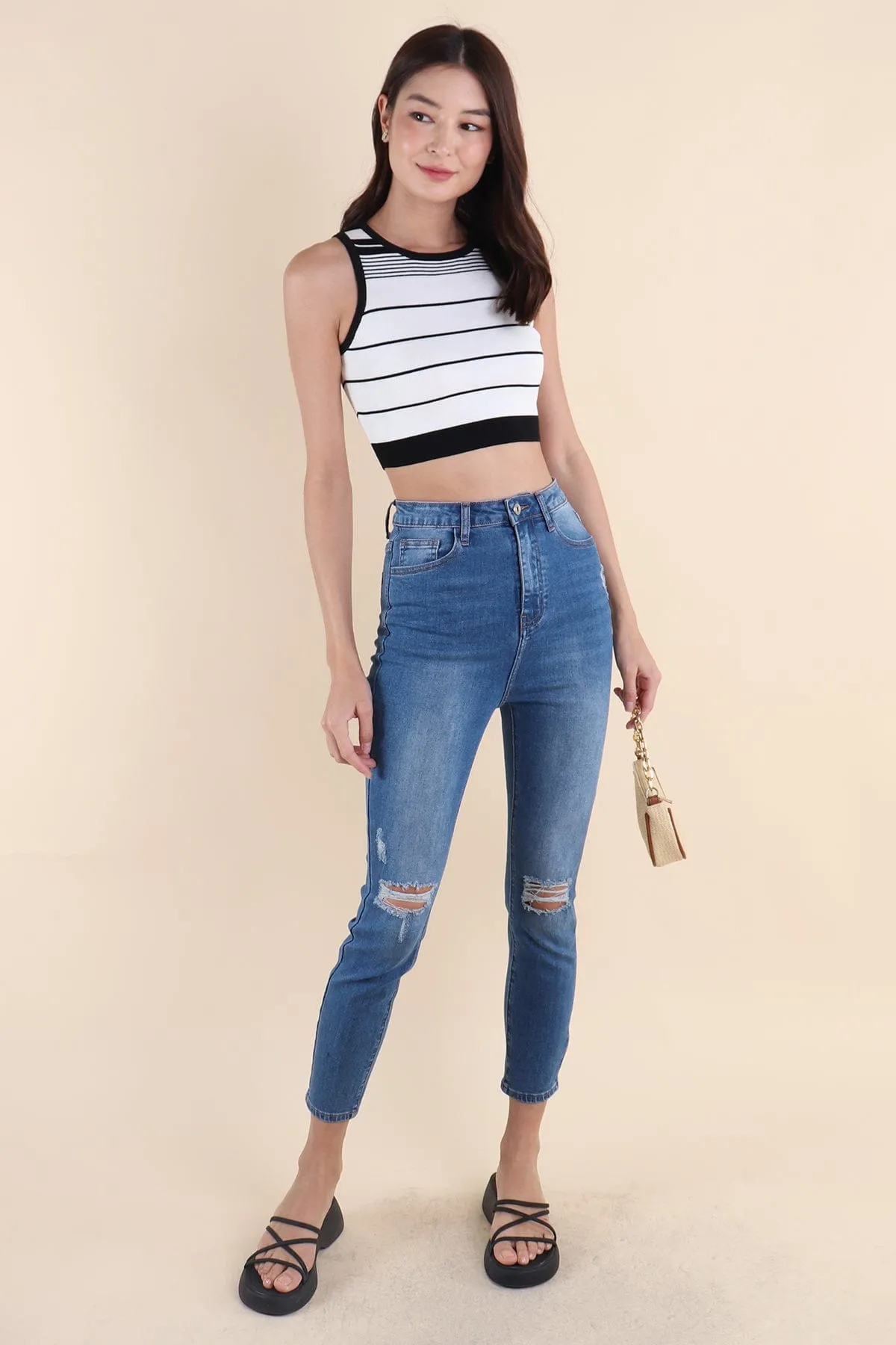 RESTOCKED** DAPHNE DENIM SKINNY JEANS IN MID WASH