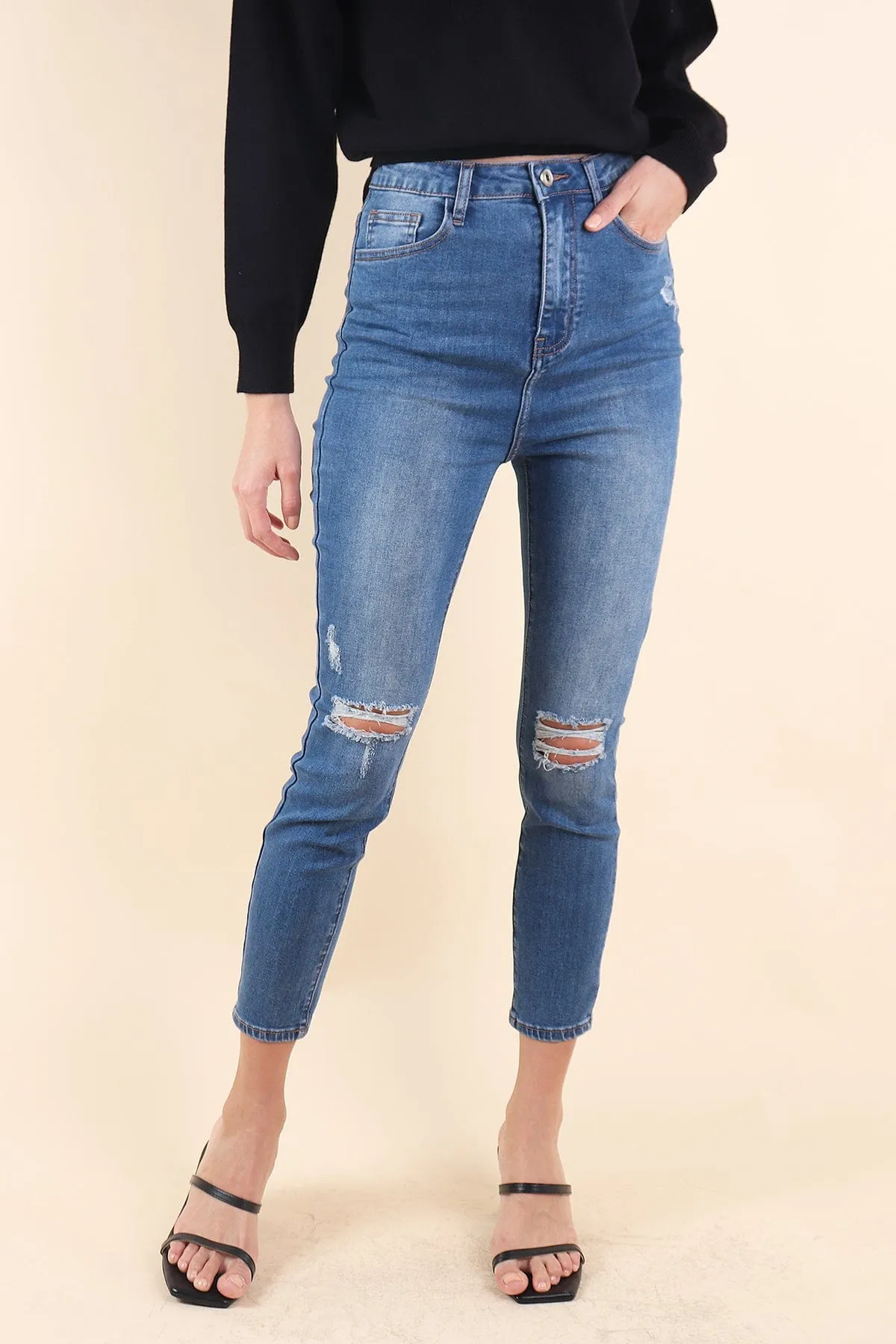 RESTOCKED** DAPHNE DENIM SKINNY JEANS IN MID WASH