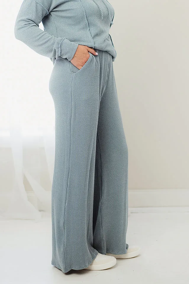 Rib Wide Leg Pants