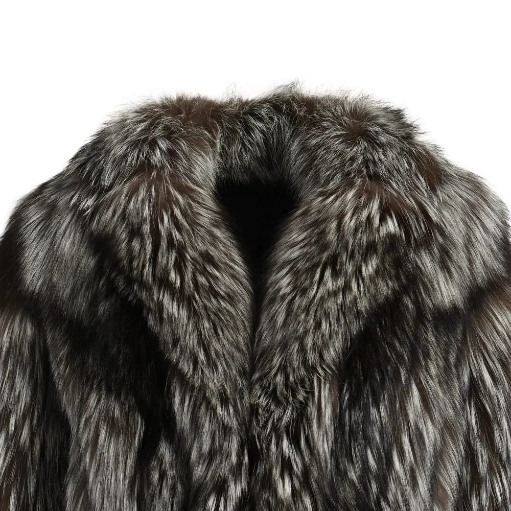 SABRINA Silver Fox Fur Coat