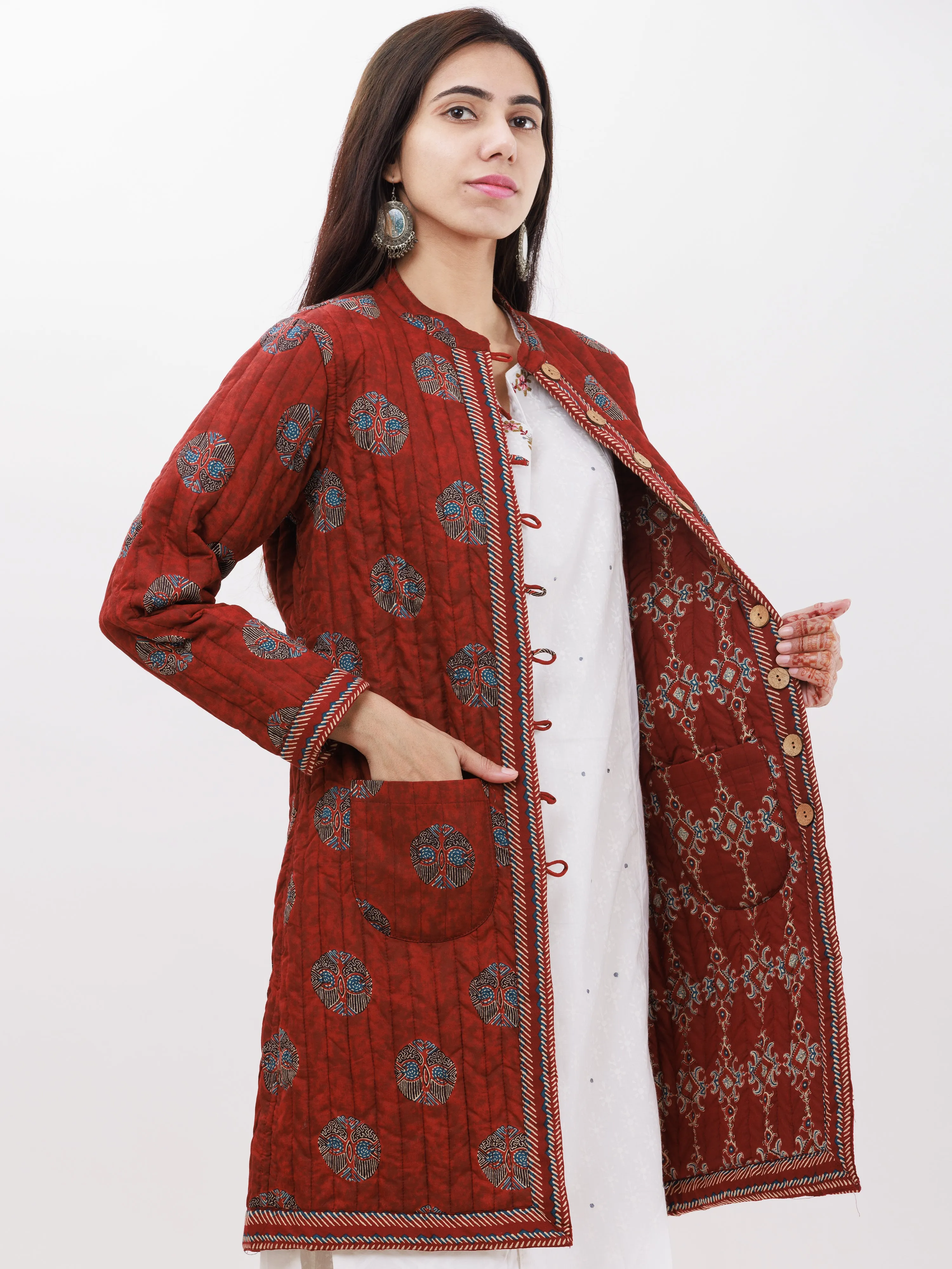 Shishir Mahar Ajrakh Quilted Reversible Jacket