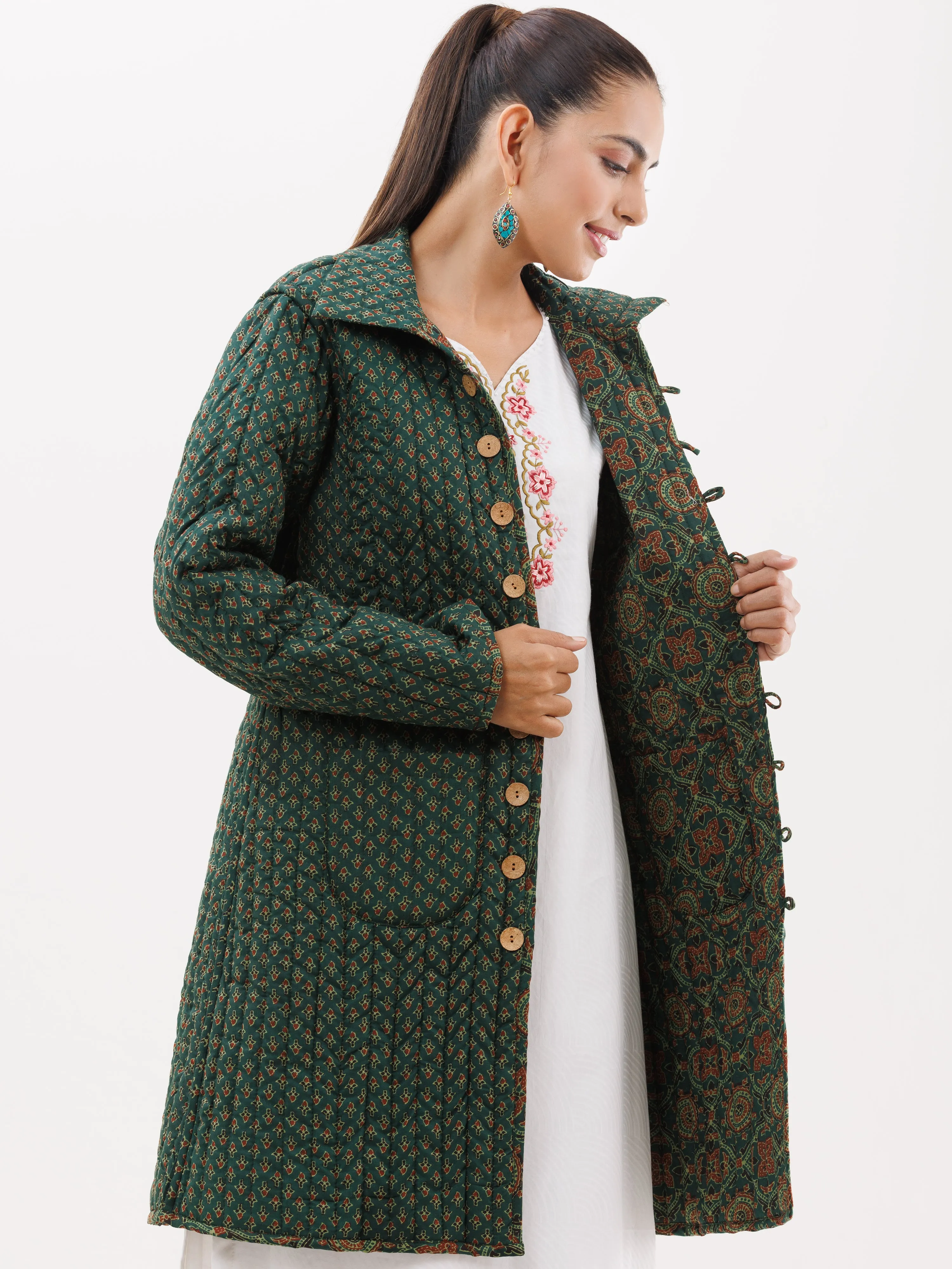 Shishir Noori Ajrakh Quilted Reversible Jacket