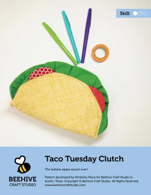 Taco Tuesday Zipper Clutch PDF Pattern